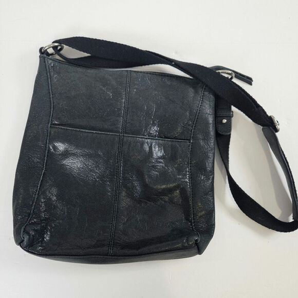 The Sak Crossbody Shoulder Bag Black Leather Purse handbag - Picture 2 of 5